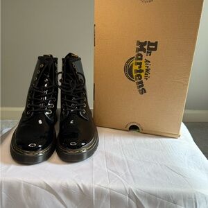 Dr. Martens Shiny Black Lace-Up Boots